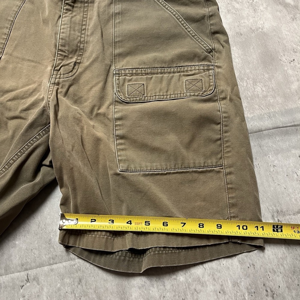 Eddie Bauer Shorts Mens 34 Green Cargo Outdoor Hiking Nylon Blend Zip Pocket - Picture 4 of 9